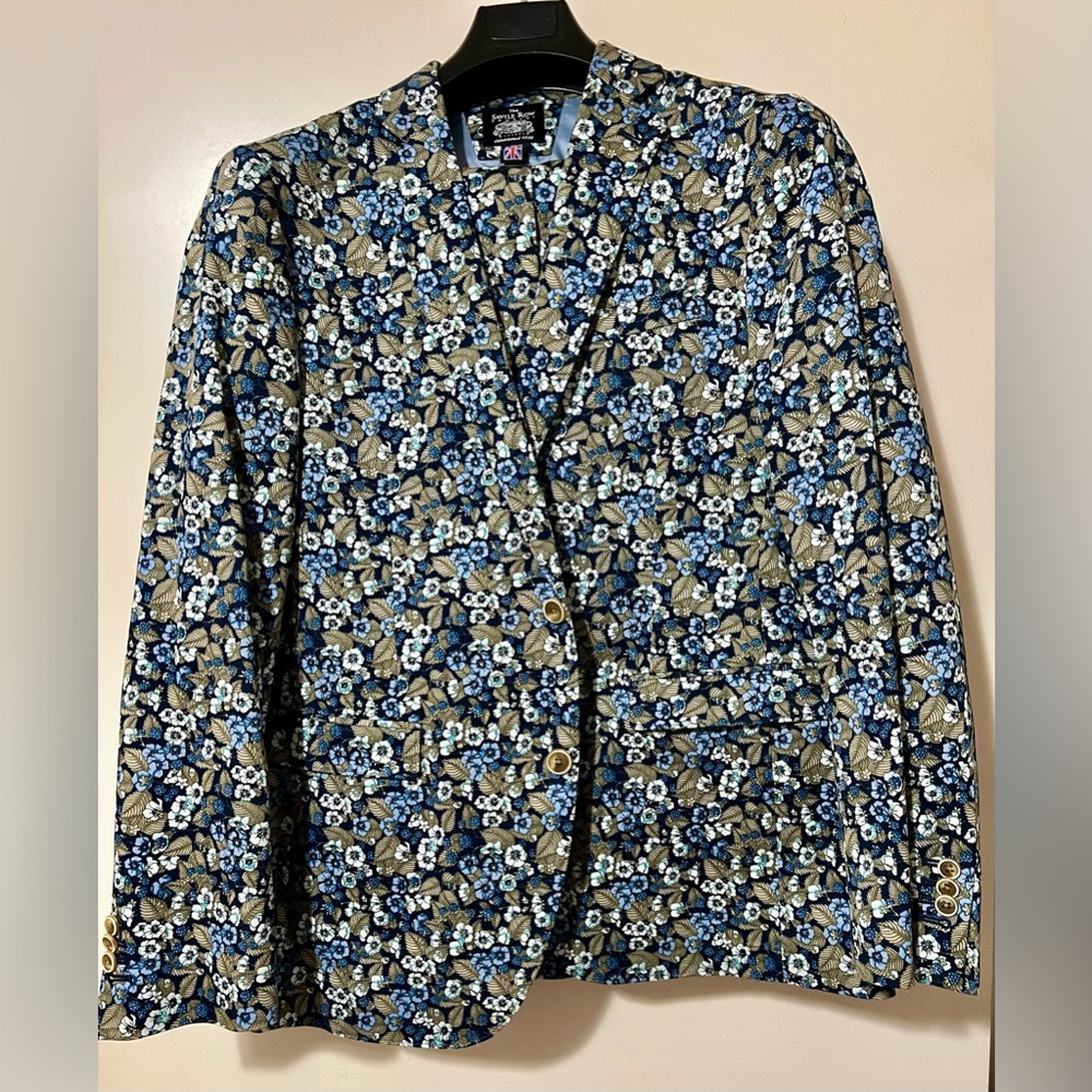 NEW Men’s 2 PC Floral Pattern Blazer and Pants Set The Savile Row - Picture 2 of 15